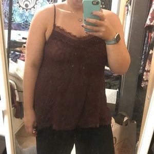 American Eagle Plum Lace Tank Top